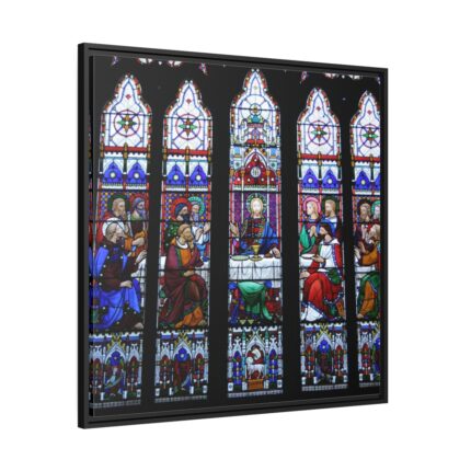 Last Supper Stained Glass Framed Canvas