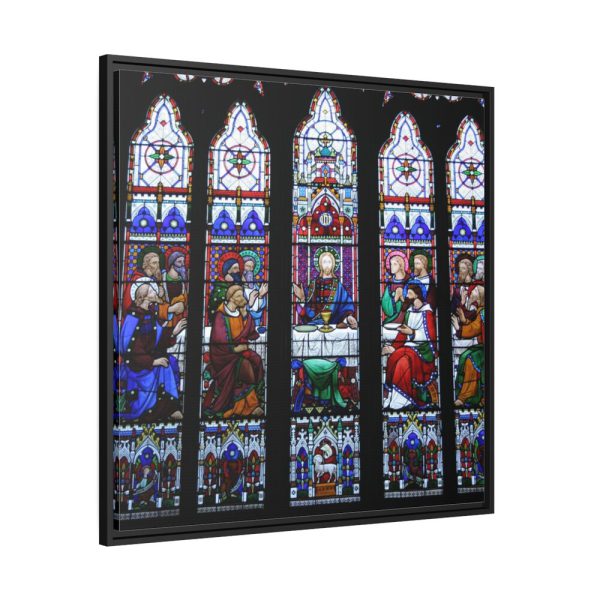 88302-70.jpg Last Supper Stained Glass Framed Canvas