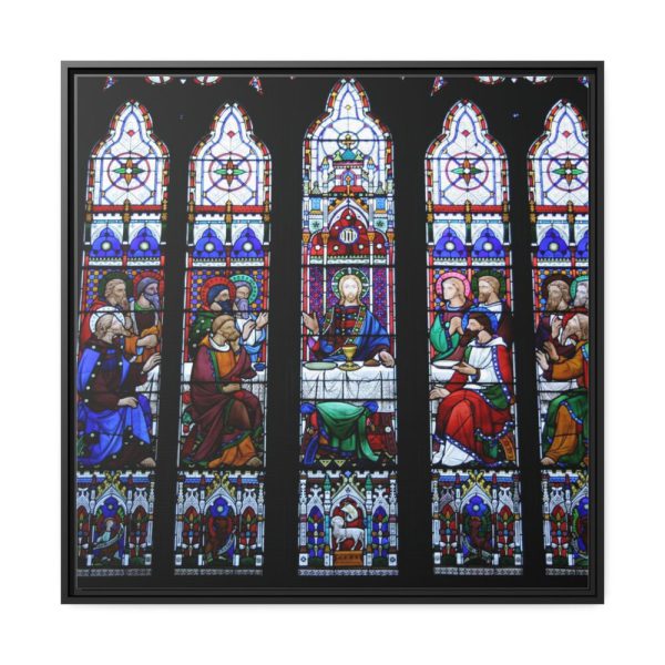 88302-71.jpg Last Supper Stained Glass Framed Canvas