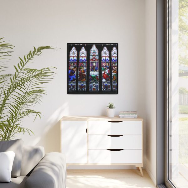 88302-73.jpg Last Supper Stained Glass Framed Canvas