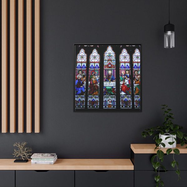 88302-74.jpg Last Supper Stained Glass Framed Canvas