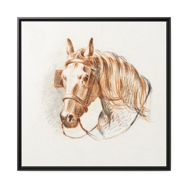 88302-86.jpg Head of a Horse With Blinkers by Jean Bernard Framed Canvas