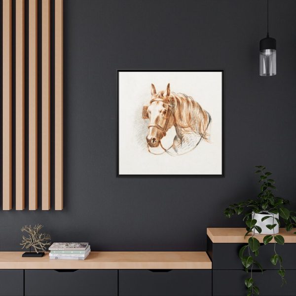 88302-89.jpg Head of a Horse With Blinkers by Jean Bernard Framed Canvas