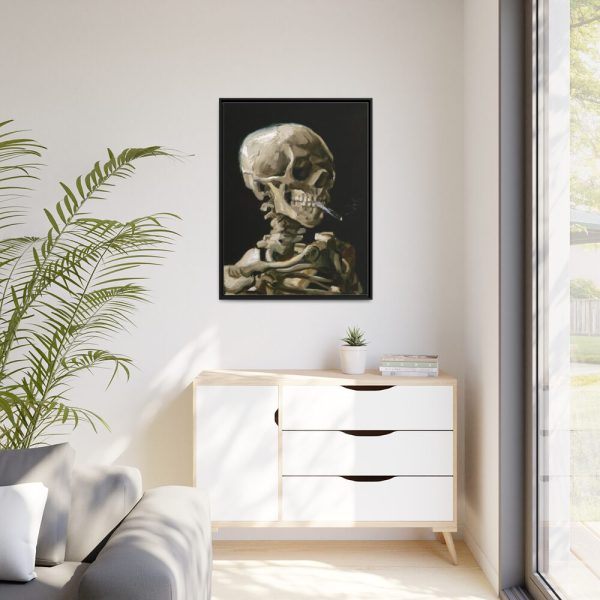88303-23.jpg Head of a Skeleton With a Burning Cigarette by Vincent van Gogh Framed Canvas