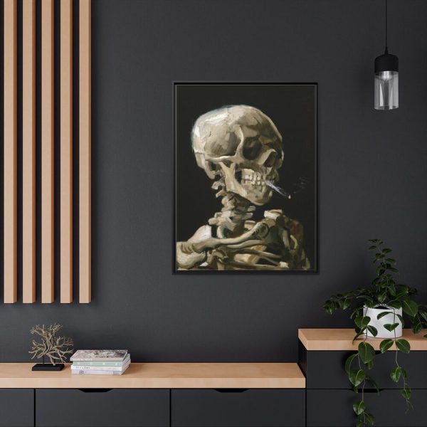 88303-24.jpg Head of a Skeleton With a Burning Cigarette by Vincent van Gogh Framed Canvas