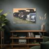 Antique Trucks and Cars Along the Road Standard Canvas