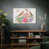 91638-179.jpg Brown Birds on Bouquet with Tulip Standard Canvas