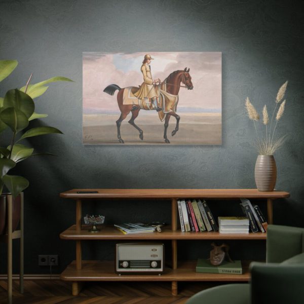 91638-19.jpg A Chestnut Horse at Exercise Standard Canvas