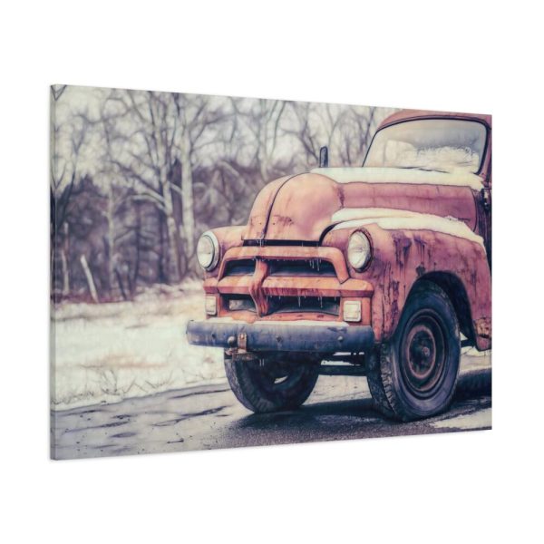 Abandoned Rusty Truck in Winter Standard Canvas