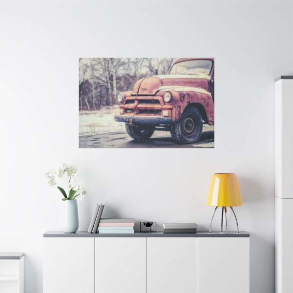 Abandoned Rusty Truck in Winter Standard Canvas