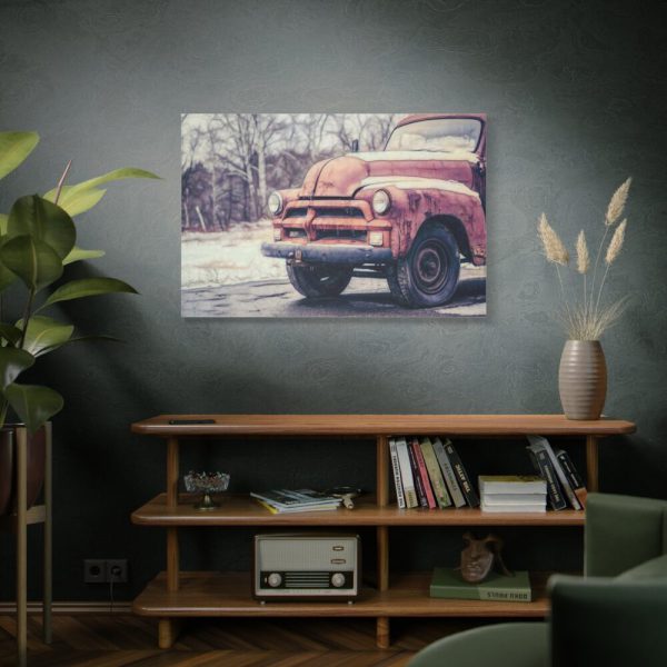 Abandoned Rusty Truck in Winter Standard Canvas
