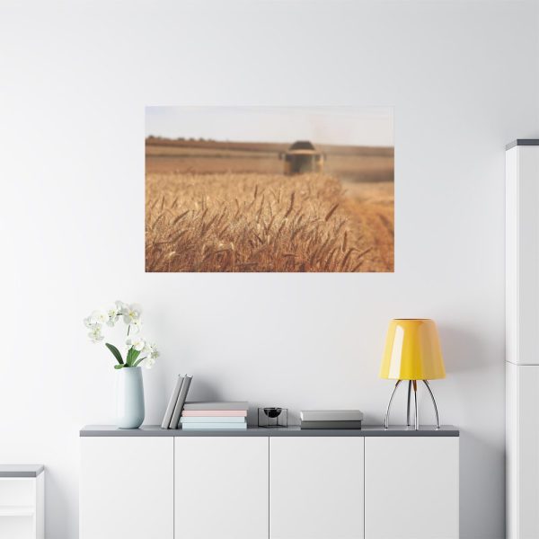 91638-227.jpg Tractor Harvest Grains of Wheat in a Farm Field Standard Canvas