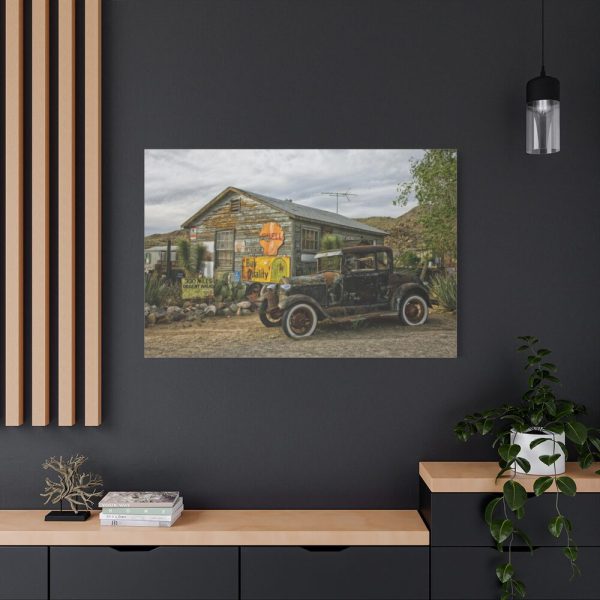 Vintage Truck by the Hut in Desert Standard Canvas