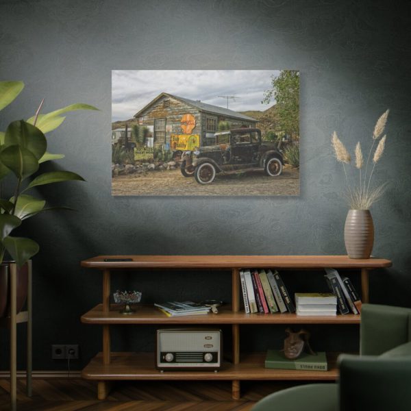 Vintage Truck by the Hut in Desert Standard Canvas