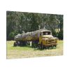 Log Truck Wrapped in Wire Standard Canvas