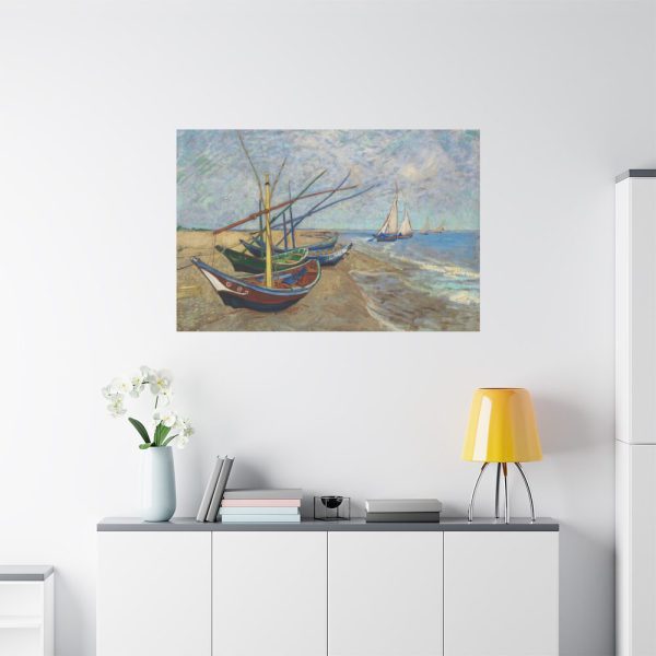 Fishing Boats on the Beach at Saintes-Maries by Vincent van Gogh Standard Canvas