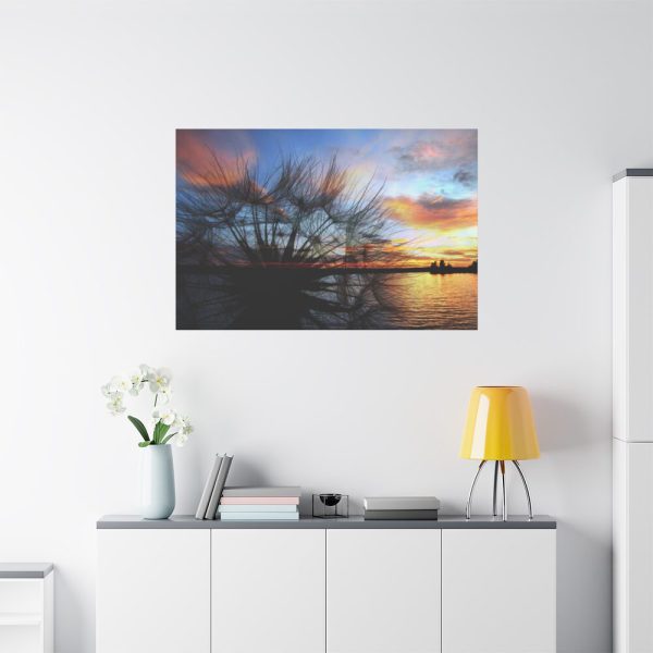 Dandelion Sunset Sillhouette Floral Standard Canvas
