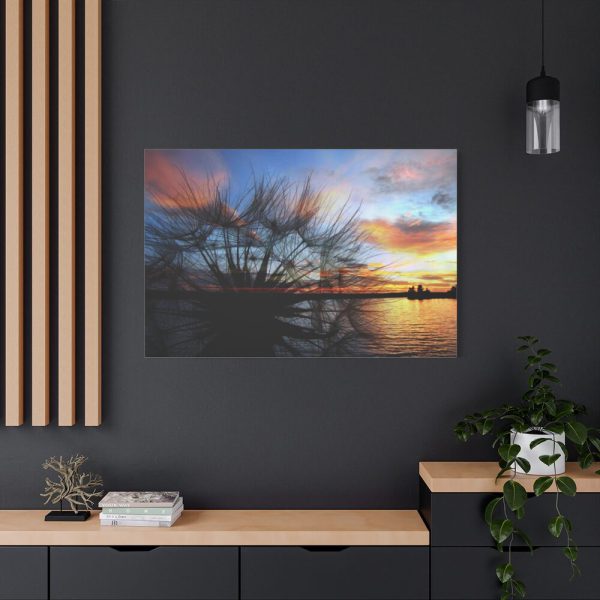 Dandelion Sunset Sillhouette Floral Standard Canvas