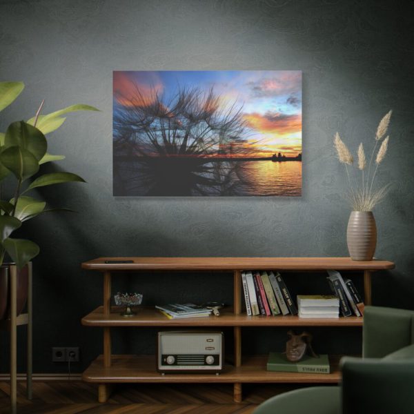 Dandelion Sunset Sillhouette Floral Standard Canvas