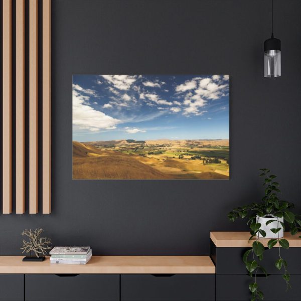 91638-393.jpg Green and Yellow Fields Under Light Clouds Standard Canvas