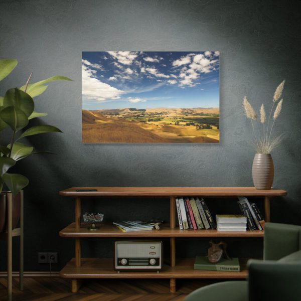91638-394.jpg Green and Yellow Fields Under Light Clouds Standard Canvas