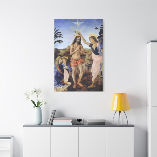 Baptism of Christ by Leonardo da Vinci Standard Canvas