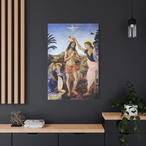 Baptism of Christ by Leonardo da Vinci Standard Canvas