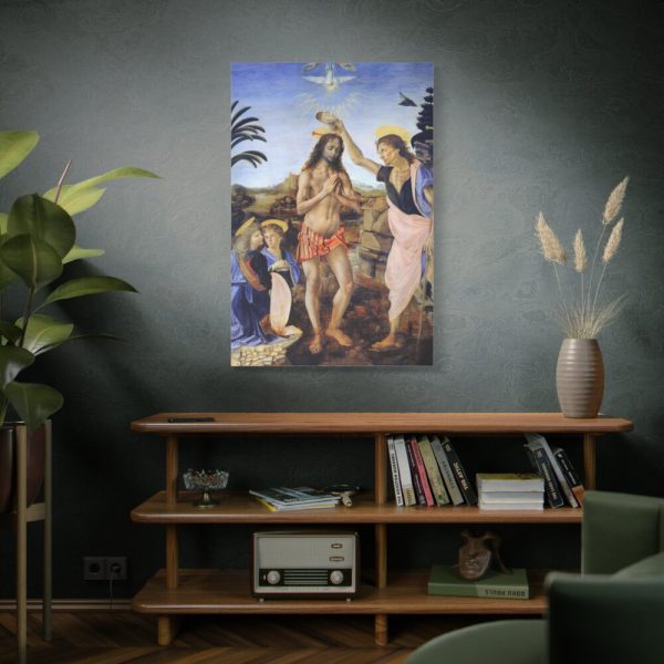 Baptism of Christ by Leonardo da Vinci Standard Canvas
