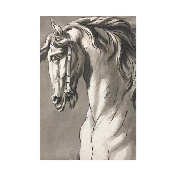 91655-211.jpg Study of a Horse's Head by John Michael Rysbrack Standard Canvas