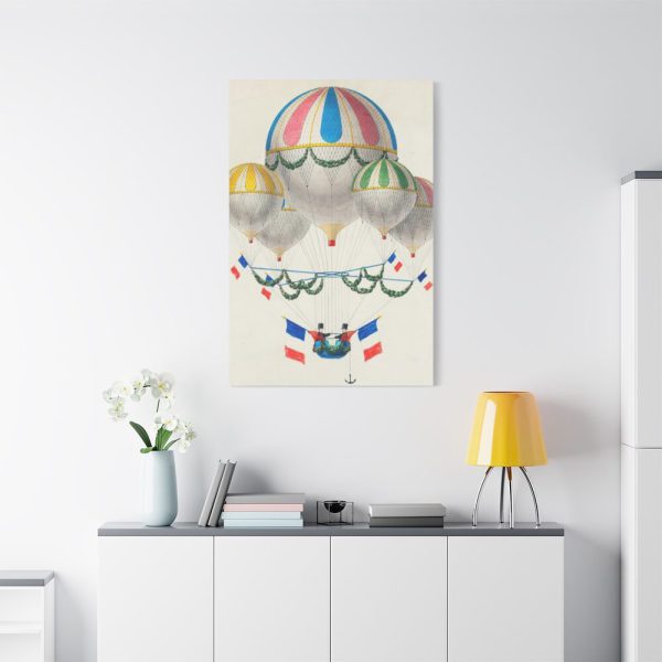 French Flag Decorated Group of Air Balloons by Leon Benett Standard Canvas