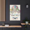 French Flag Decorated Group of Air Balloons by Leon Benett Standard Canvas
