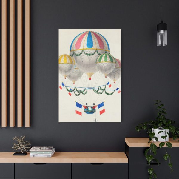 French Flag Decorated Group of Air Balloons by Leon Benett Standard Canvas