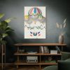 French Flag Decorated Group of Air Balloons by Leon Benett Standard Canvas