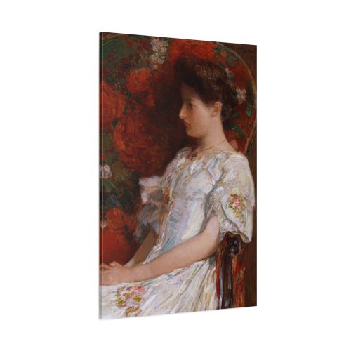 The Victorian Chair by Frederick Childe Hassam Standard Canvas