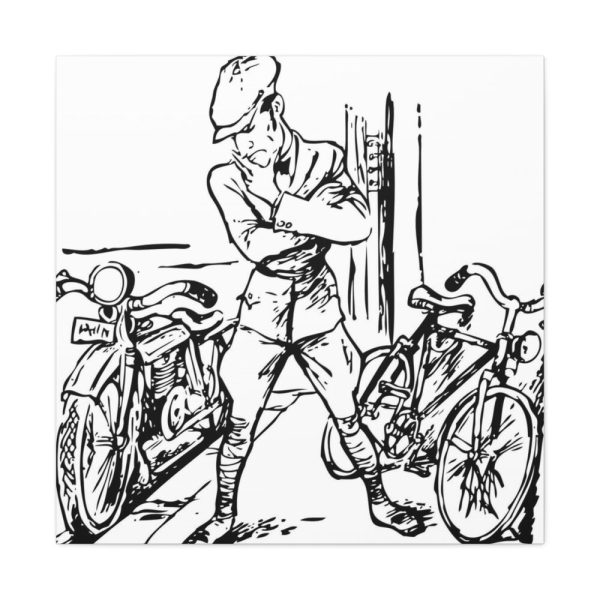 91663-66.jpg Bicycle Vintage Retro Man Standard Canvas