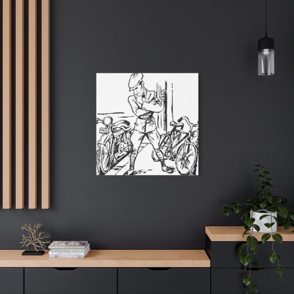 91663-68.jpg Bicycle Vintage Retro Man Standard Canvas