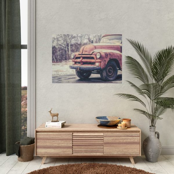 Abandoned Rusty Truck in Winter Poster