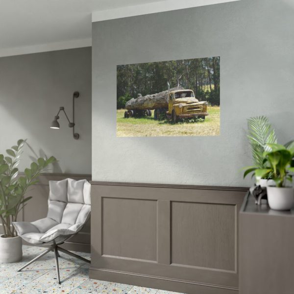 92408-176.jpg Log Truck Wrapped in Wire Poster
