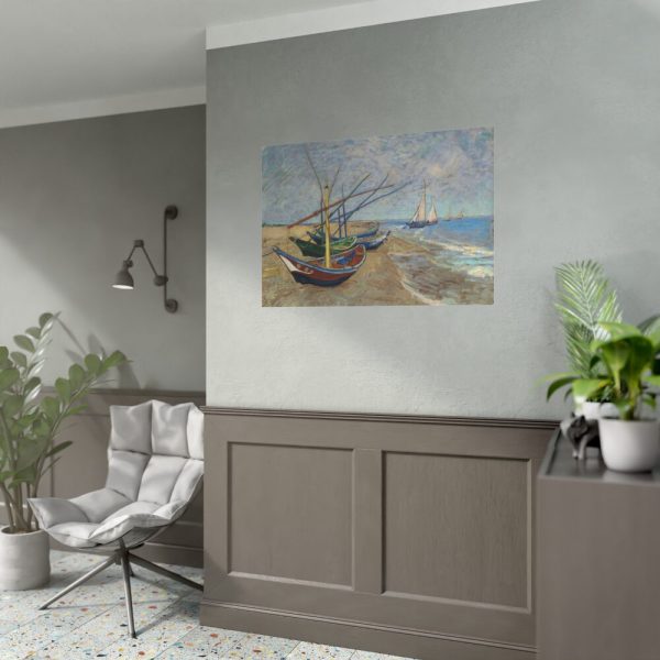 92408-200.jpg Fishing Boats on the Beach at Saintes-Maries by Vincent van Gogh Poster