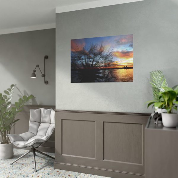 92408-227.jpg Dandelion Sunset Sillhouette Floral Poster