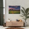 Scenic Sky Clouds and Sunset Above Mountains Poster