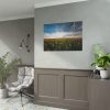 Sunflower Field with Wind Turbine Poster