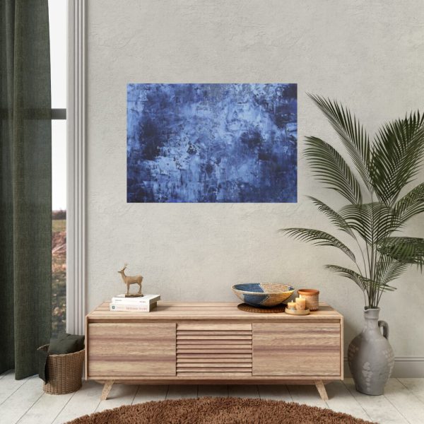 Blue Stripes With Blurred Texture Poster