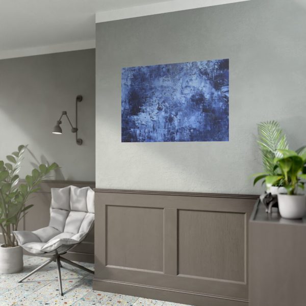 Blue Stripes With Blurred Texture Poster