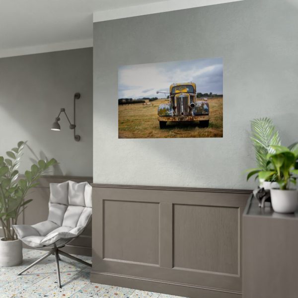 Car Field Old Truck Motor Poster