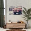 Abandoned Rusty Truck in Winter Poster