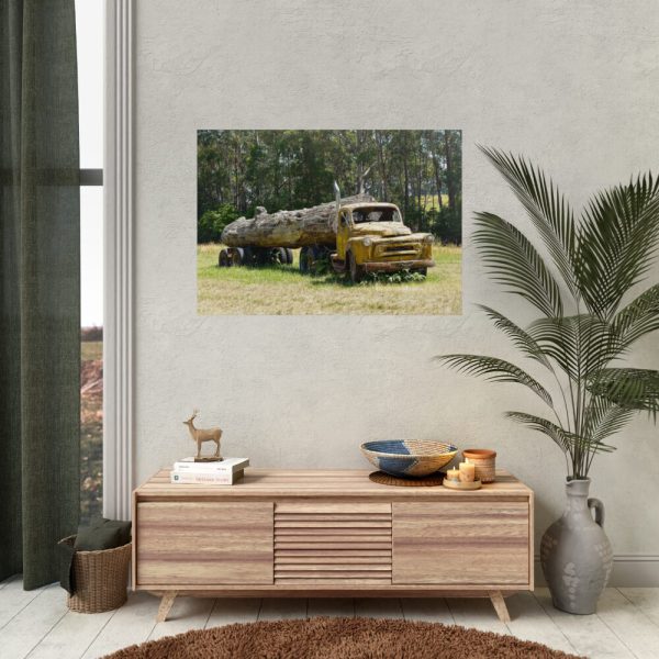 92409-175.jpg Log Truck Wrapped in Wire Poster