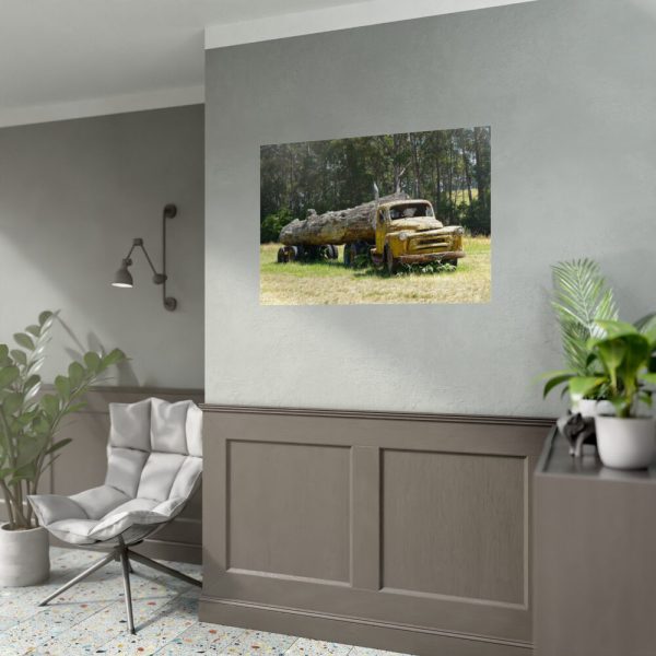 92409-176.jpg Log Truck Wrapped in Wire Poster