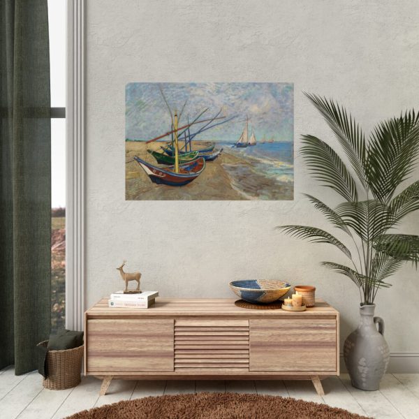 92409-199.jpg Fishing Boats on the Beach at Saintes-Maries by Vincent van Gogh Poster