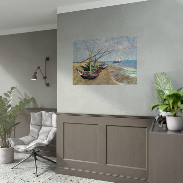 92409-200.jpg Fishing Boats on the Beach at Saintes-Maries by Vincent van Gogh Poster